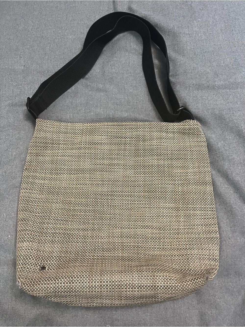 Chiliwich Casual Beige Canvas Messenger Bag with Black Strap
